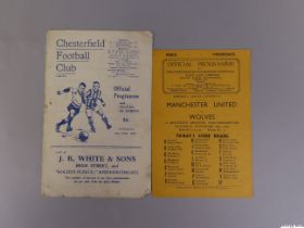 Chesterfield v. Manchester United, North War Cup semi-final programme, 12th May 1945