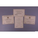 A group of four invitations relating to Manchester United and the 1948 F.A. Cup victory