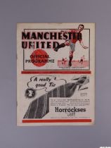 Manchester United v. Derby County, home league match programme, 1939