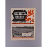 Manchester United v. Grimsby Town, home league match programme, 1939