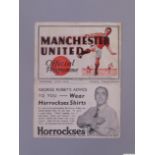 Manchester United v. Port Vale, League match programme, February 8th 1936