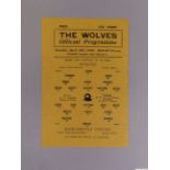 Wolverhampton wanderers v. Manchester United, League Cup, programme, 1942