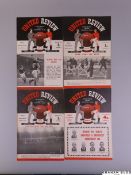 Complete set of Manchester United home league match programmes 1950-51 to 1954-55