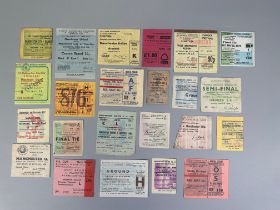 A collection of Manchester United F.A. Cup Ticket stubs from 1955 to 1983