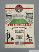 Sunderland v. Manchester United home league match programme, 18th February 1953