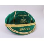 Johnny Giles green Republic of Ireland v. Spain International cap, 1964-65