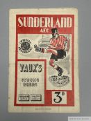 Sunderland v. Manchester United, home league match programme, 25th December 1950