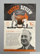 Manchester United v. Hibernian Tom Curry Testimonial match programme, 1953