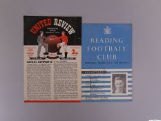 Reading v. Manchester United, F.A.Cup 3rd round match programme, 1955