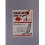 Manchester United v. Stockport County, home league match programme, 1938