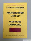 Manchester United v. Western Command friendly match programme, 21st February 1956