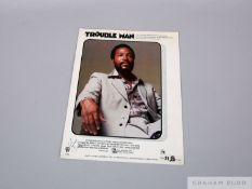Sheet music for Trouble Man signed by Marvin Gaye