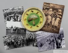 Lester Piggott signed photograph of the 1968 Derby win on Sir Ivor, large 12 by 16in. b&w signed