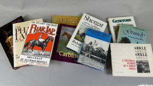 Collection of 54 books on racehorses, with three signed copies, Tim Forster, Fulke Walwyn and