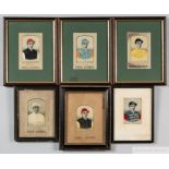 A collection of eight stevengraphs of the jockey Fred Archer in various owners’ colours, including