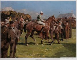 Four horse racing prints, i) after Sir Alfred Munnings, Hethersett Races ii & iii) a pair by Peter