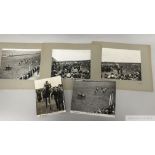 A group of five original photographs featuring Nimbus's victory in the 1949 2,000 Guineas at