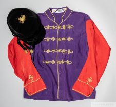 The colours of H.M. Queen Elizabeth II worn by Joe Mercer on Highclere when winning the Prix de