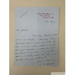 Original signed letter from the 1949 Derby winning jockey Charlie Elliott to the husband of Nimbus's