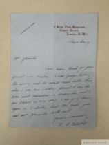 Original signed letter from the 1949 Derby winning jockey Charlie Elliott to the husband of Nimbus's
