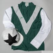 Pat Eddery-signed Wafic Said silks race-worn on Bosra Sham in 1996, by Gibson of Newmarket, signed