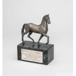 The winning jockey's trophy awarded to Lester Piggott