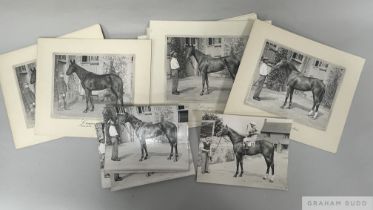 A group of original photographs relating to racehorses owned by Mrs Marion Glenister, owner of