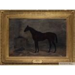 Oil painting of the 1901 Grand National 'Grudon' painted by Margaret Bletsoe, daughter of the