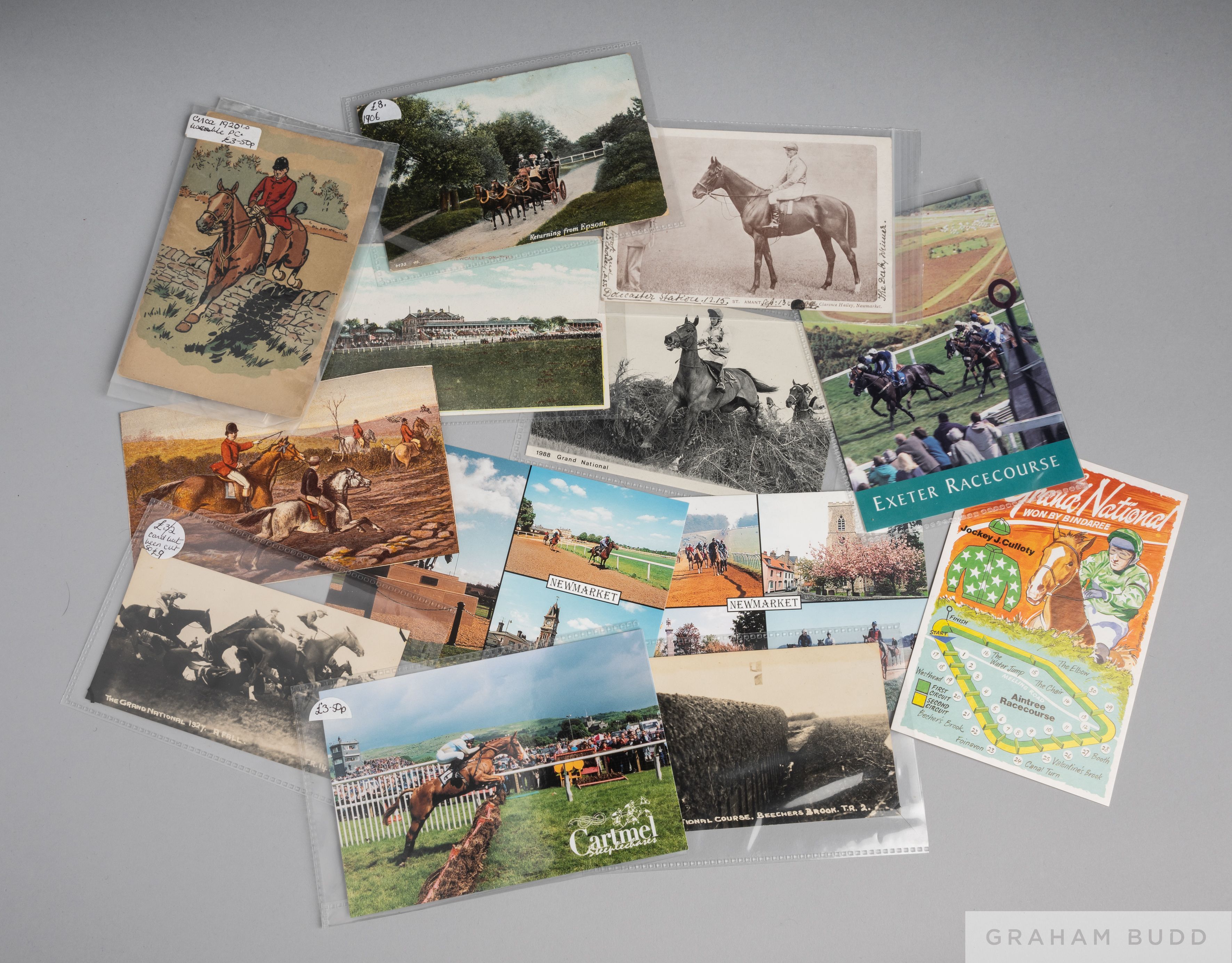 A collection of horse racing postcards, approx. 227 various ages from Edwardian issues to late