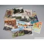 A collection of horse racing postcards, approx. 227 various ages from Edwardian issues to late