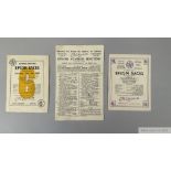 A trio of Epsom Derby racecards for 1946, 1948 and 1949, won by Airborne, My Love and Nimbus