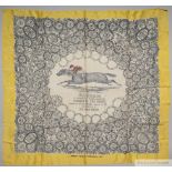 A ladies silk scarf commemorating the win of H.H. Aga Khan's Bahram in the 1935 Derby, with