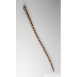 Silver-mounted 1881 Epsom Derby whip, the wooden whip with handle mounted in metal and with