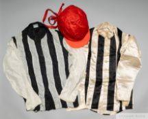 Rare H.J. "Jim" Joel second racing colours circa late 1940s, comprising two black & white stripes