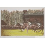 Andrew Aarons (British, 20th century) THREE NEWMARKET HORSE RACING PRINTS screenprints, i) The