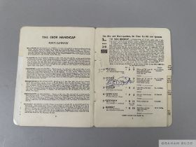 Lester Piggott signed racecard for the win on Gladness in the 1958 Ebor Handicap ay York, signed