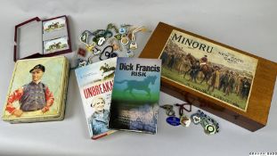 A miscellany of horse racing collectibles, comprising: seven books on Australian/NZ Racing including