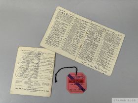 Racing ephemera from collection of the Newmarket-racehorse trainer George Colling circa 1930s/40s,