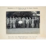 Racehorse Trainers' Federation photograph presented to C.W. Marriott 21st September 1945, by R