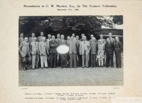 Racehorse Trainers' Federation photograph presented to C.W. Marriott 21st September 1945, by R