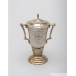 The winning jockey’s trophy presented to Pat Eddery for the victory in the Chinese Club Gold Cup