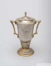 The winning jockey’s trophy presented to Pat Eddery for the victory in the Chinese Club Gold Cup