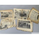 Various newspapers kept by Mrs Marion Glenister, owner of the 1949 Derby winner Nimbus and other