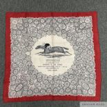 Ladies silk scarf commemorating the victory of Lord Derby's Hyperion in the 1933 Derby, with central