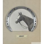 Racing plate worn by Ambiguity when winning the 1953 Oaks at Epsom, trained by Jack Colling,