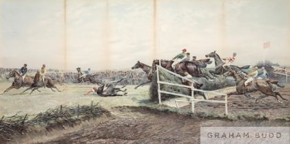 After Godfrey Douglas Giles (1857-1941) CANAL TURN, THE GRAND NATIONAL large colour lithograph, 50