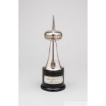 The Sportsman's Award of the Month presented to Lester Piggott in October 1973, the silvered-metal