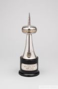 The Sportsman's Award of the Month presented to Lester Piggott in October 1973, the silvered-metal