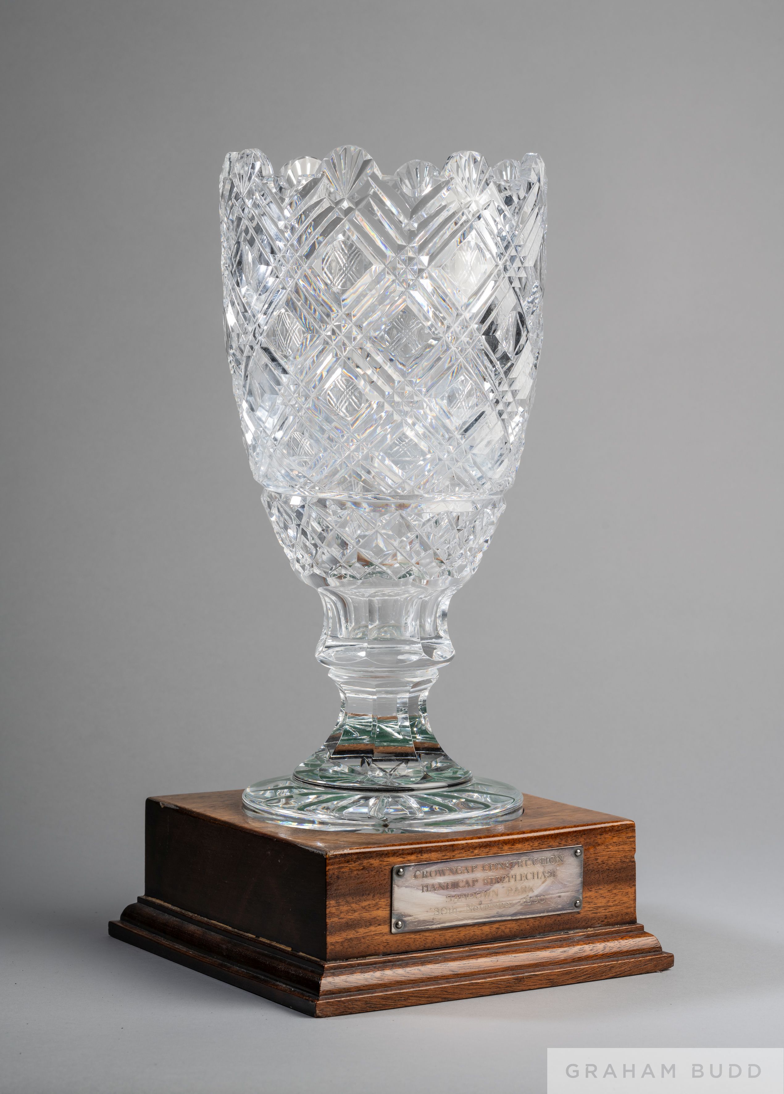 H.J. "Jim" Joel's trophy for the Marten Julian National Hunt Guide Novices' Hurdle won by the Josh