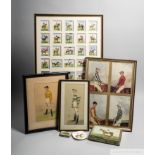 Horse racing prints and other collectibles, comprising: two Vanity Fair Caricature prints of the